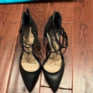 Black strappy heels